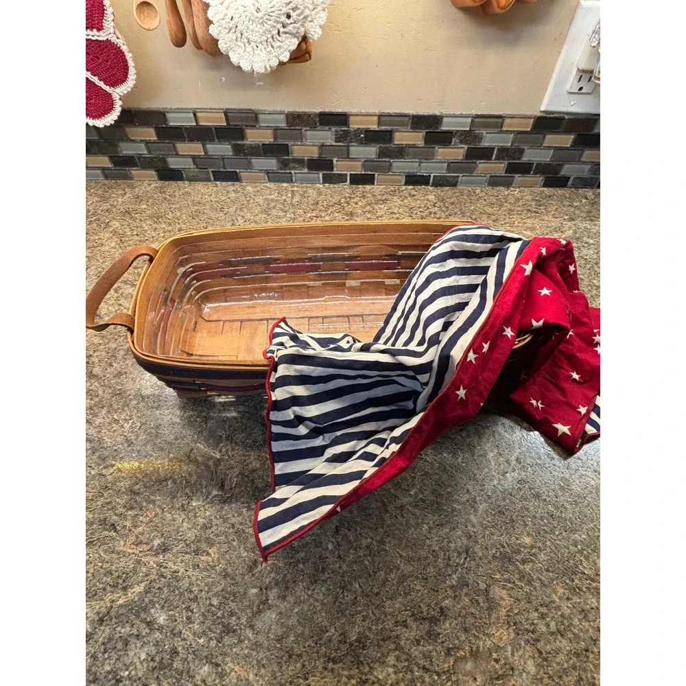 Longaberger Basket 1993 Crisco American Celebration Patriotic Liner Stars Stripe